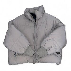 Beige Tan Cropped Puffer Jacket